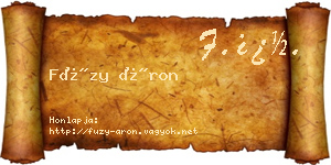 Füzy Áron névjegykártya